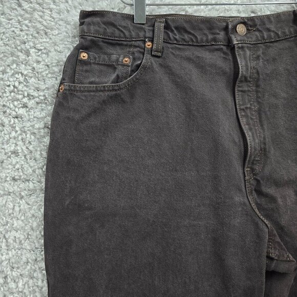 Levis 550 Mom‎ Jeans Womens 16 Brown Tapered Relaxed Fit Y2K Chocolate Denim - Picture 3 of 13